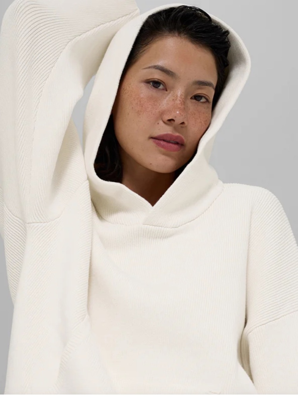 NWT Alo Yoga Scholar Hooded Sweater in Ivory; Size XS
